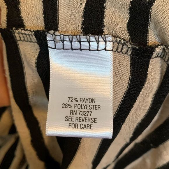 Dana Buchman Top Dressy Brown Black Stripes 3/4 Length Sleeves Size Small - Picture 6 of 8